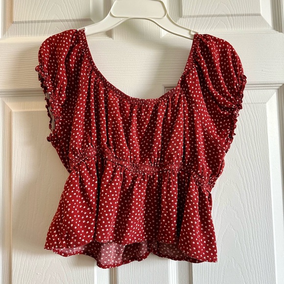 Pacsun Polka Dot Cropped Blouse - Picture 3 of 3